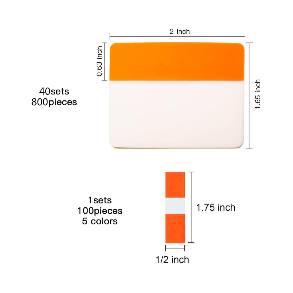 ELII 500 PCS Tabs 2 Inch Book Tabs Sticky Index Tabs,File Tabs
