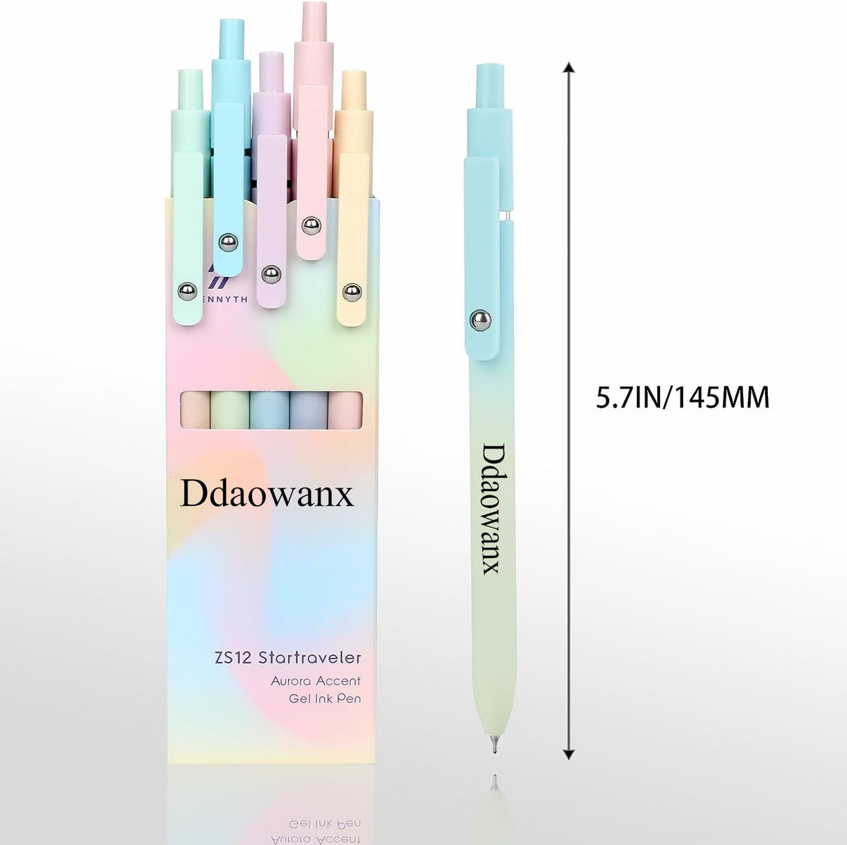 Ddaowanx Gel Pens,6 Pcs 0.5mm Retractable Quick Dry Black Ink Pens