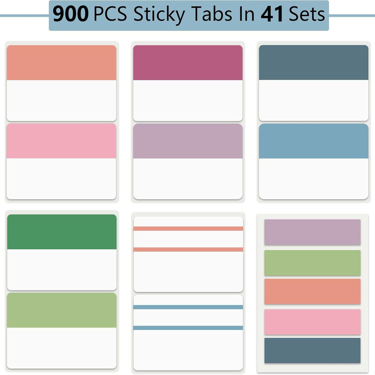 ELII 500 PCS Tabs 2 Inch Book Tabs Sticky Index Tabs,File Tabs