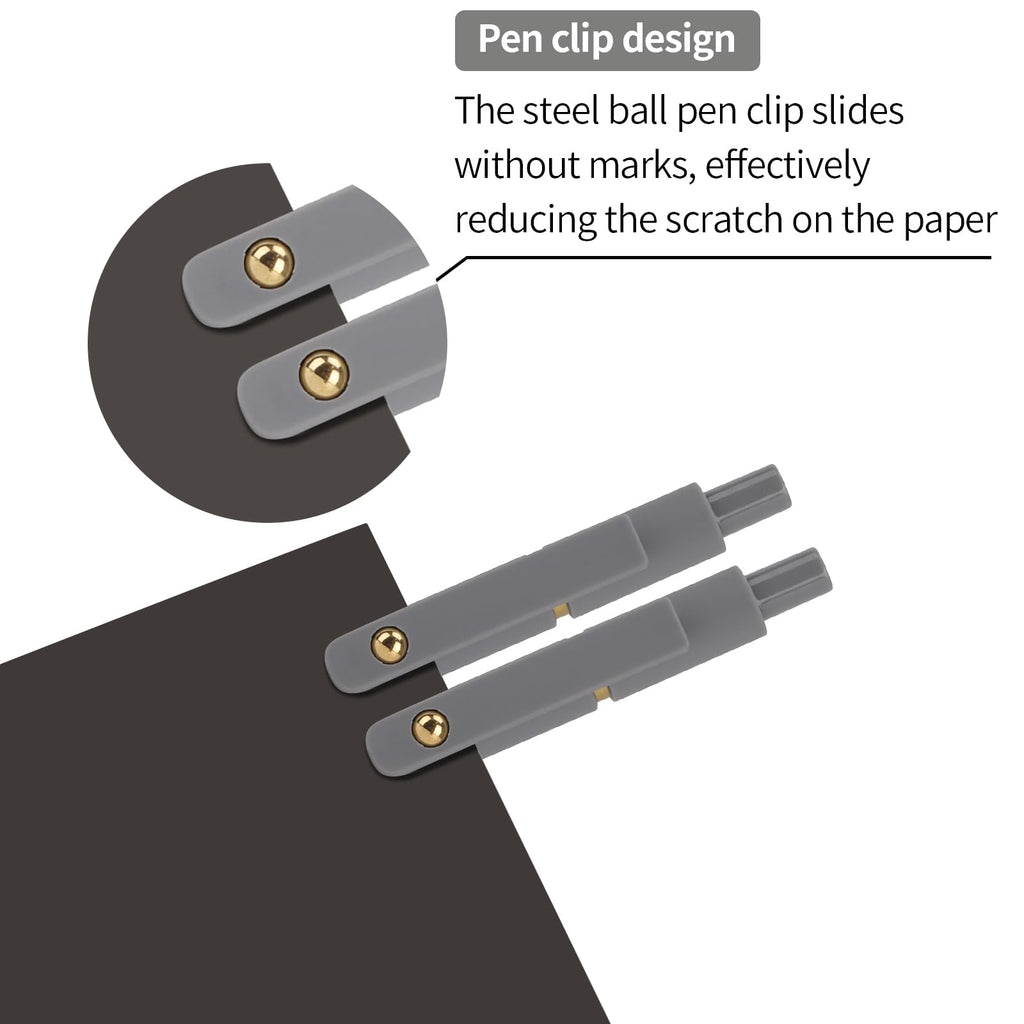 Ddaowanx Gel Pens,6 Pcs 0.5mm Retractable Quick Dry Black Ink Pens