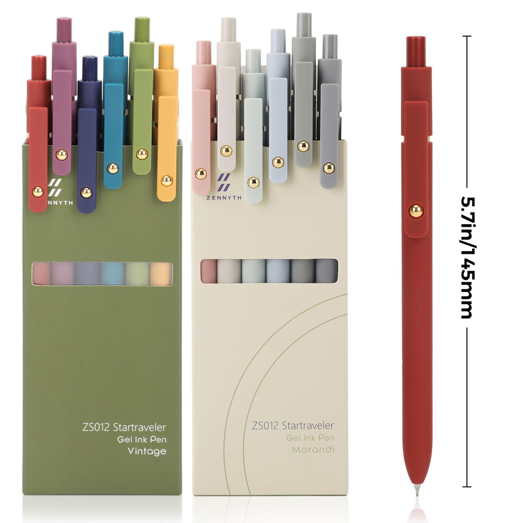 Ddaowanx Gel Pens,6 Pcs 0.5mm Retractable Quick Dry Black Ink Pens