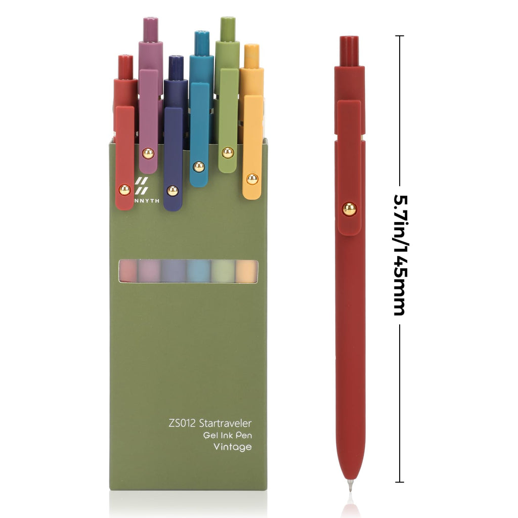 Ddaowanx Gel Pens,6 Pcs 0.5mm Retractable Quick Dry Black Ink Pens