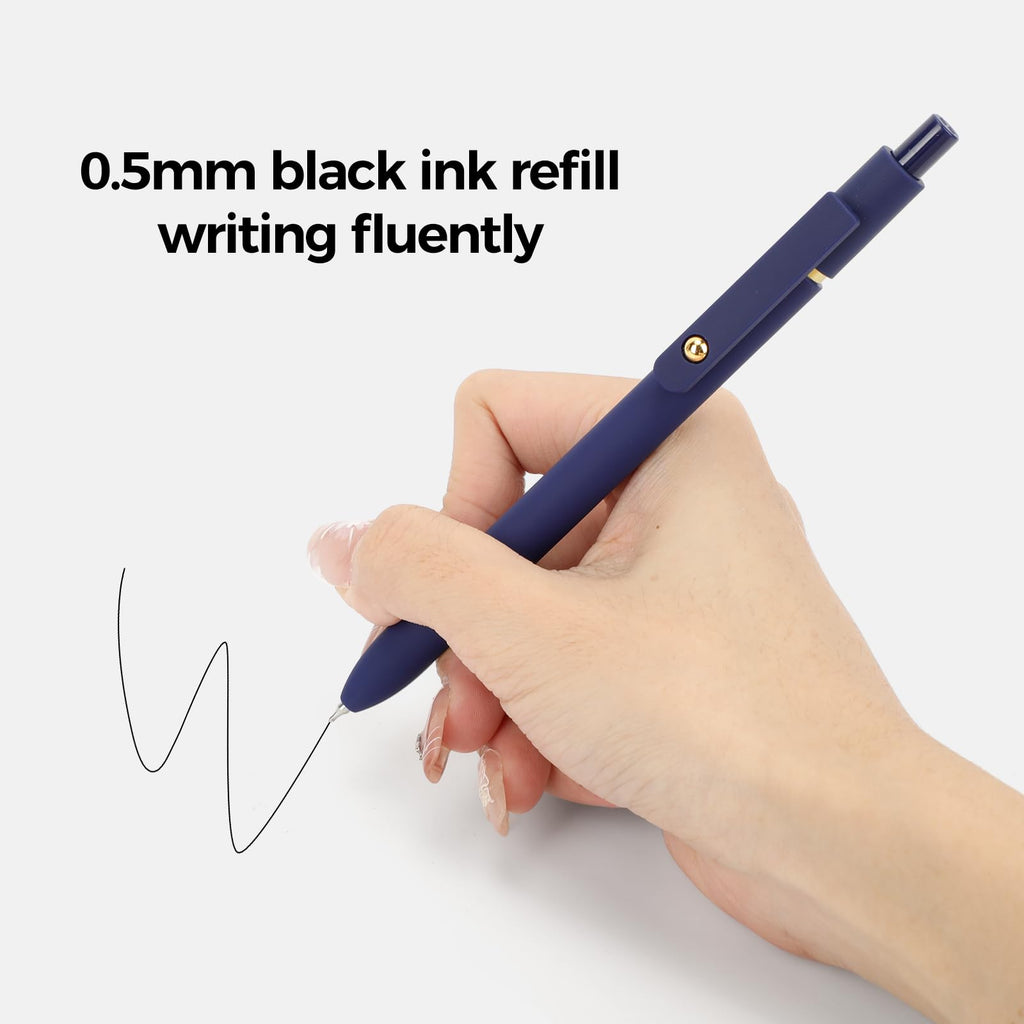 Ddaowanx Gel Pens,6 Pcs 0.5mm Retractable Quick Dry Black Ink Pens