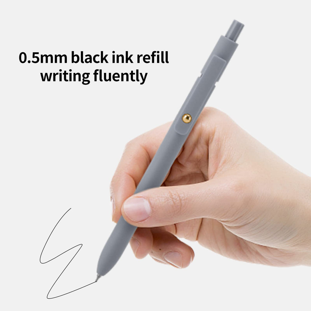 Ddaowanx Gel Pens,6 Pcs 0.5mm Retractable Quick Dry Black Ink Pens