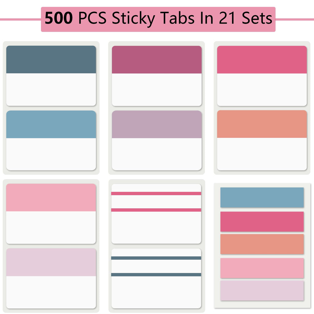 ELII 500 PCS Tabs 2 Inch Book Tabs Sticky Index Tabs,File Tabs