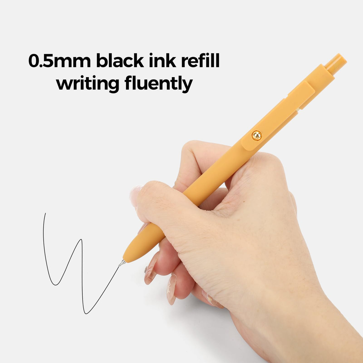Ddaowanx Gel Pens,6 Pcs 0.5mm Retractable Quick Dry Black Ink Pens