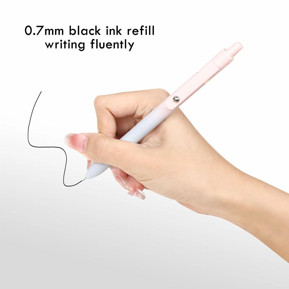 Ddaowanx Gel Pens,6 Pcs 0.5mm Retractable Quick Dry Black Ink Pens