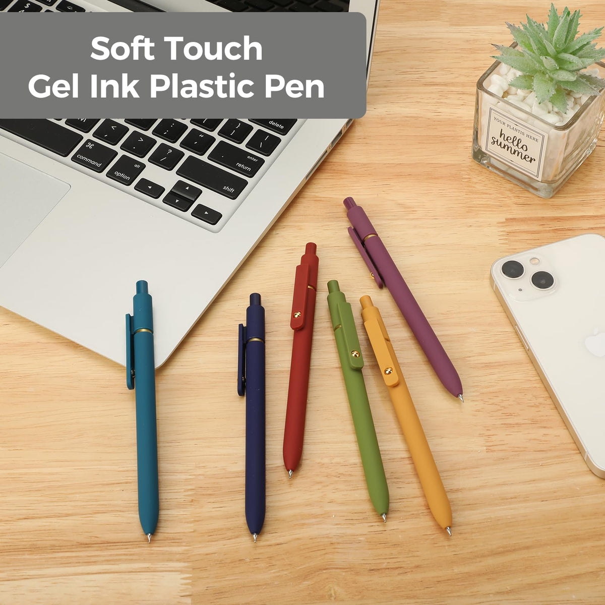 Ddaowanx Gel Pens,6 Pcs 0.5mm Retractable Quick Dry Black Ink Pens