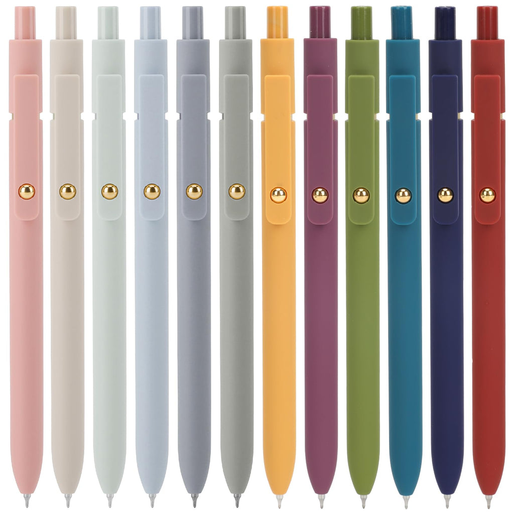 Ddaowanx Gel Pens,6 Pcs 0.5mm Retractable Quick Dry Black Ink Pens