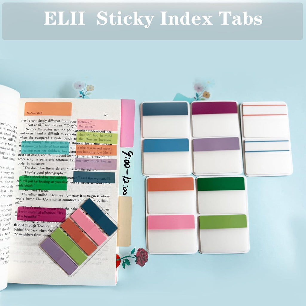 ELII 500 PCS Tabs 2 Inch Book Tabs Sticky Index Tabs,File Tabs