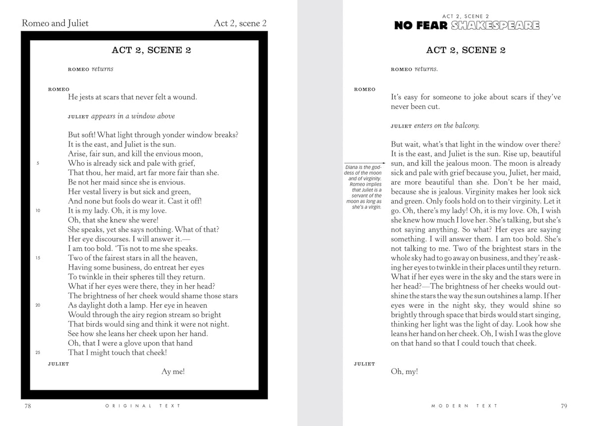 Romeo and Juliet: No Fear Shakespeare Side-by-Side Plain English