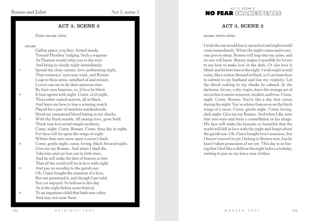 Romeo and Juliet: No Fear Shakespeare Side-by-Side Plain English