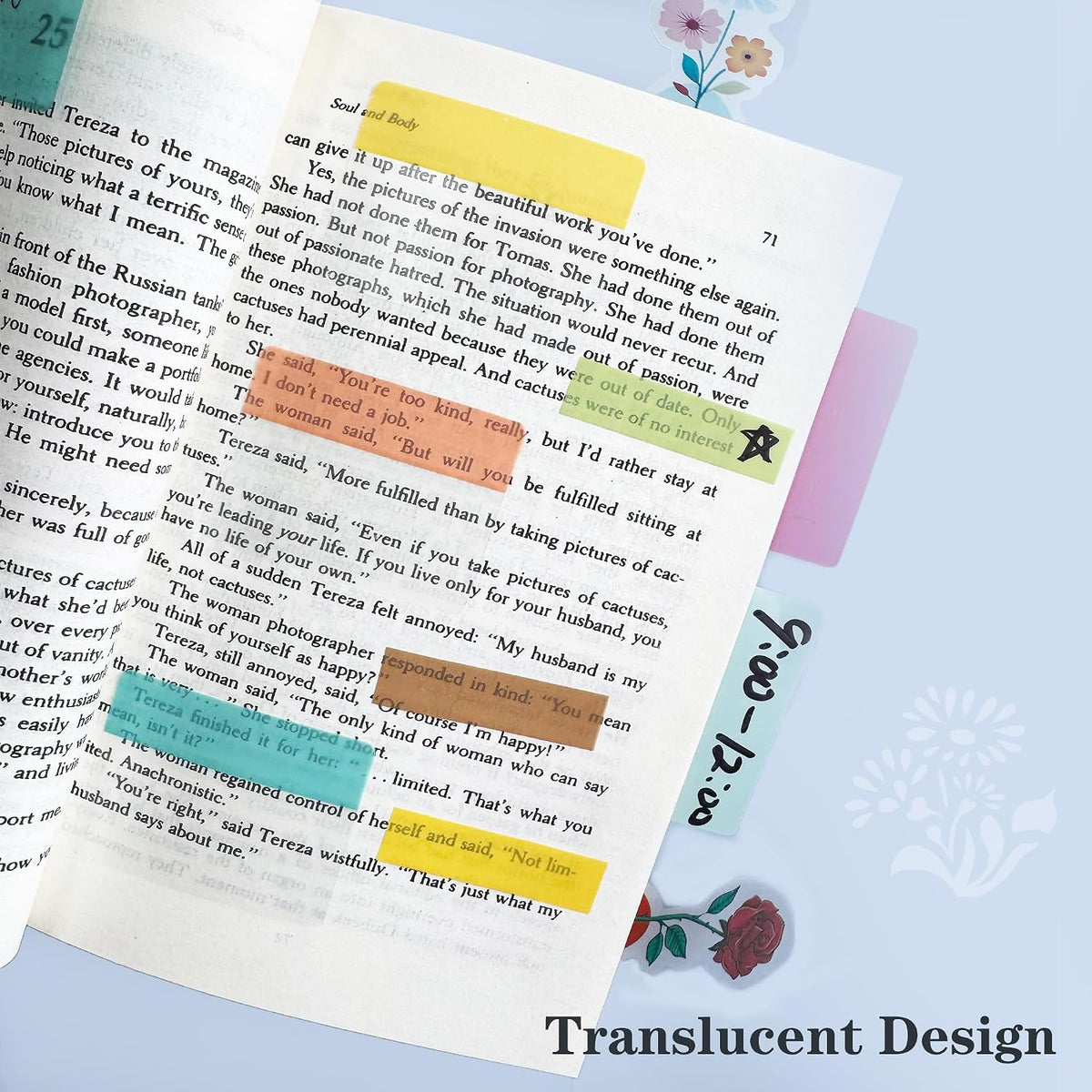 ELII 500 PCS Tabs 2 Inch Book Tabs Sticky Index Tabs,File Tabs