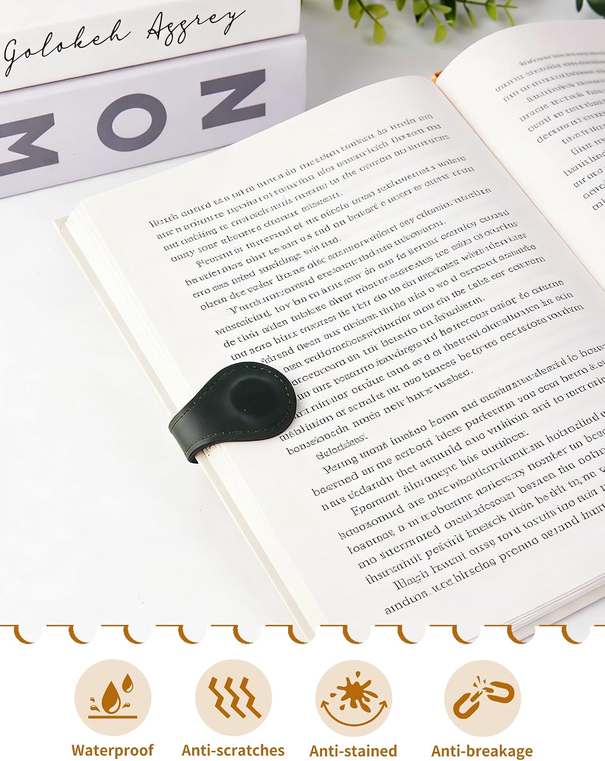 6 PCS Magnetic Leather Bookmarks for Men Women Book Lovers