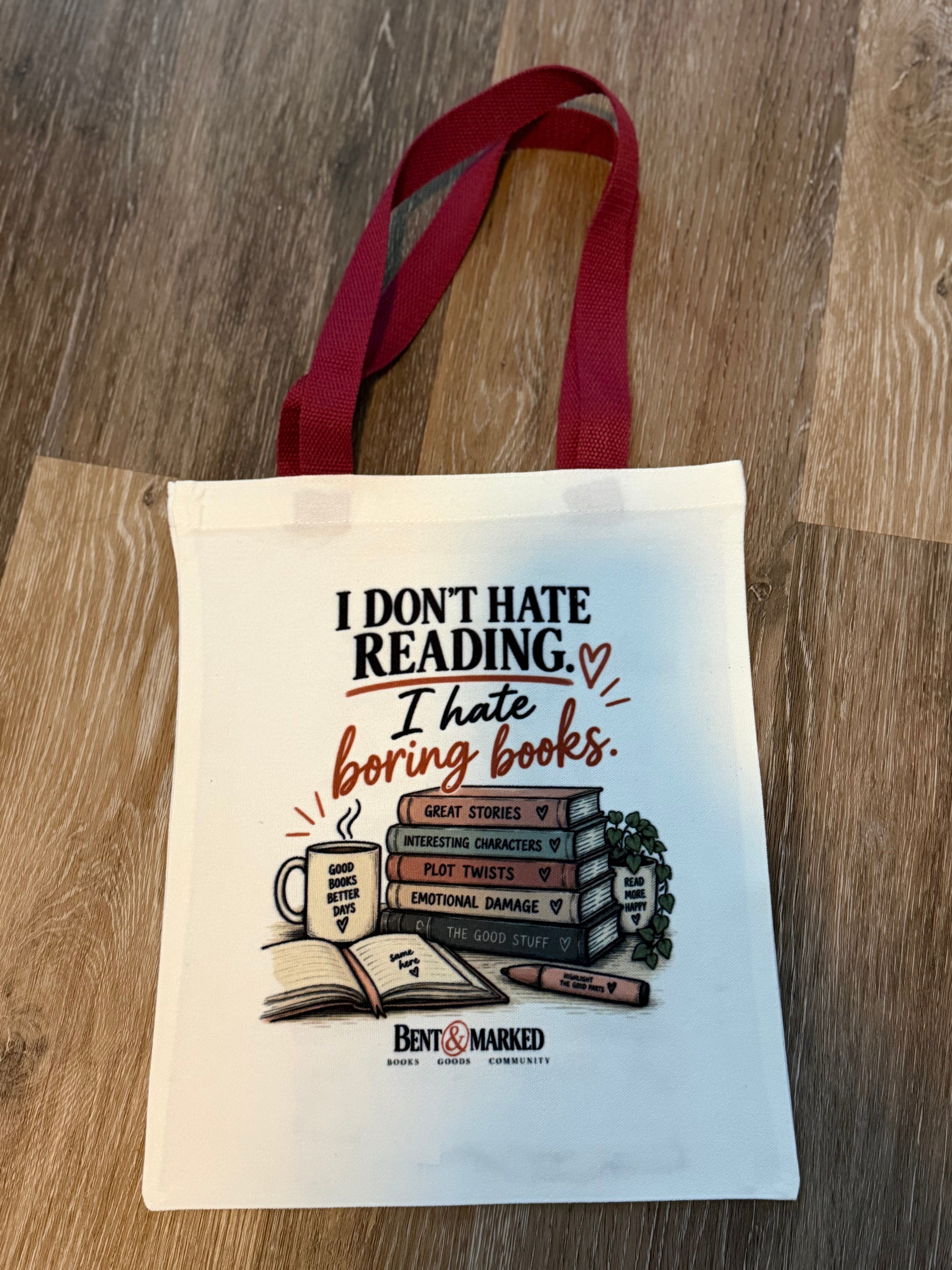 I Don't Hate Reading Canvas Tote Bag